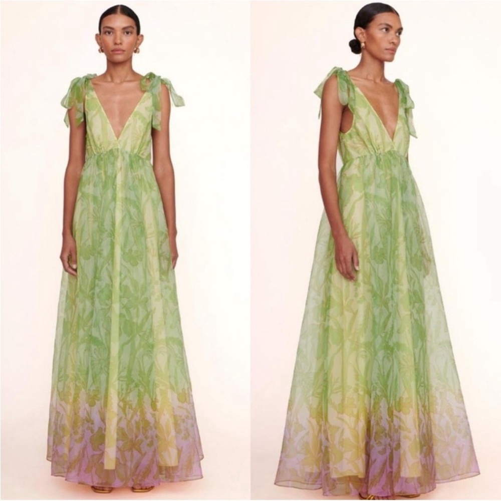 STAUD Green and Purple Maxi Dress